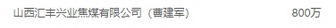 晋商山西汇丰兴业集团董事长曹建军，2012年已支持政法大学教育基金800万